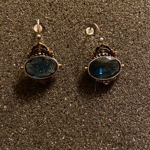 Vintage inspired blue gemstone earrings.